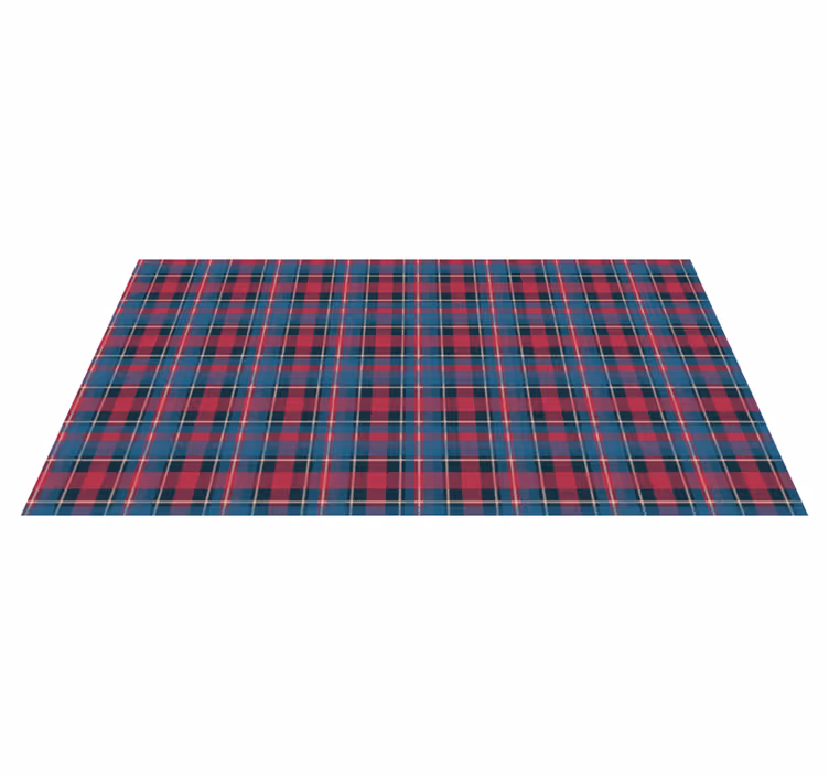 Blue and red tartan vintage rug - TenStickers