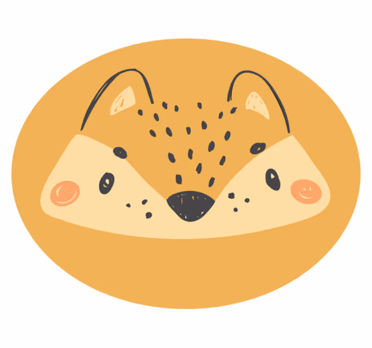 Cute Fox Face nursery vinyl rug - TenStickers