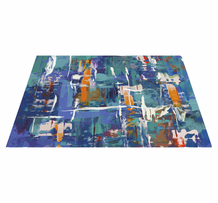 Colorful abstract splash textured vinyl rug - TenStickers