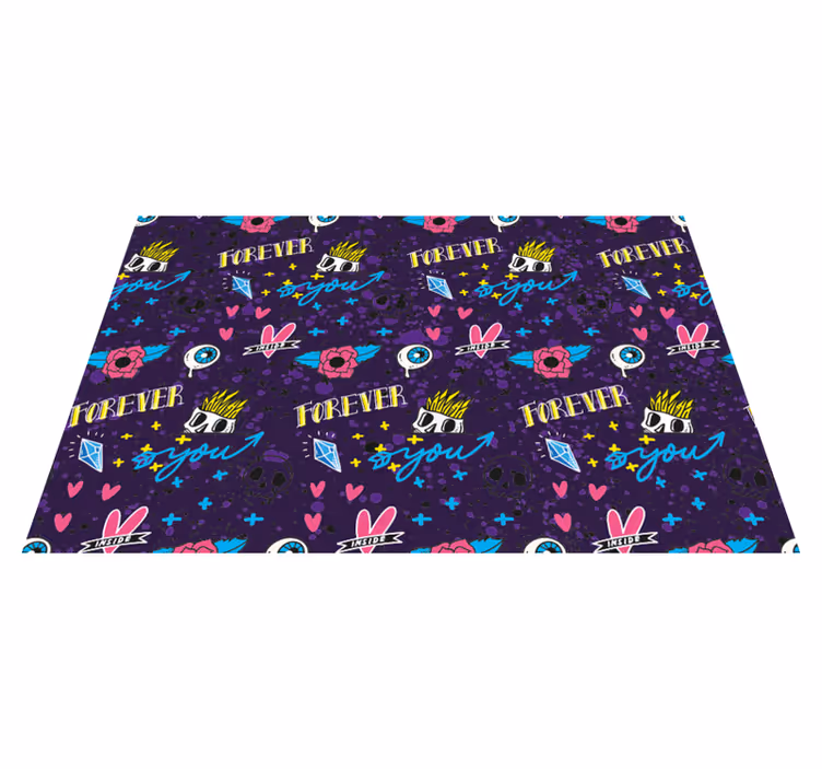 FOREVER YOU DESIGN kids vinyl rug - TenStickers