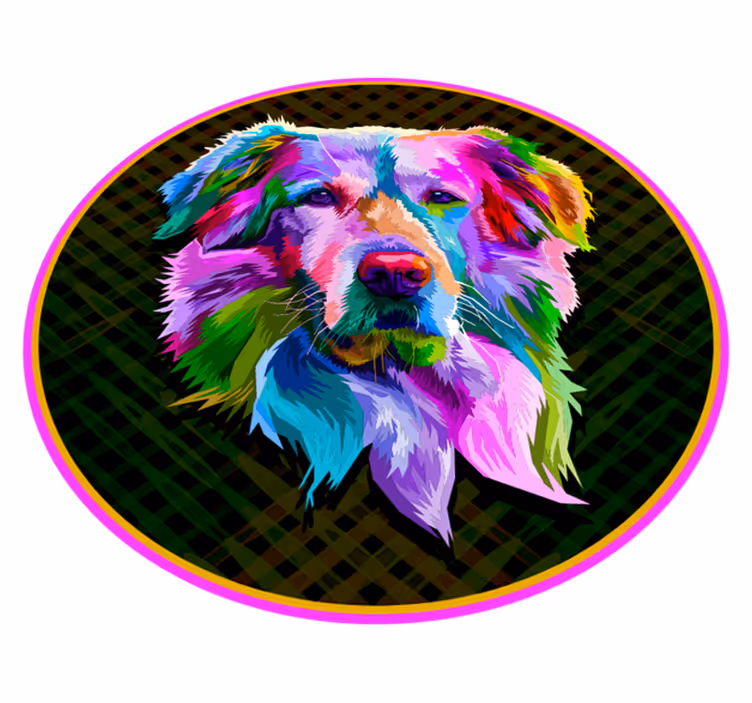 Colorful canine artwork animal vinyl rug - TenStickers