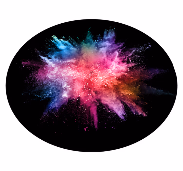 Colorful abstract explosion bedroom vinyl rug - TenStickers