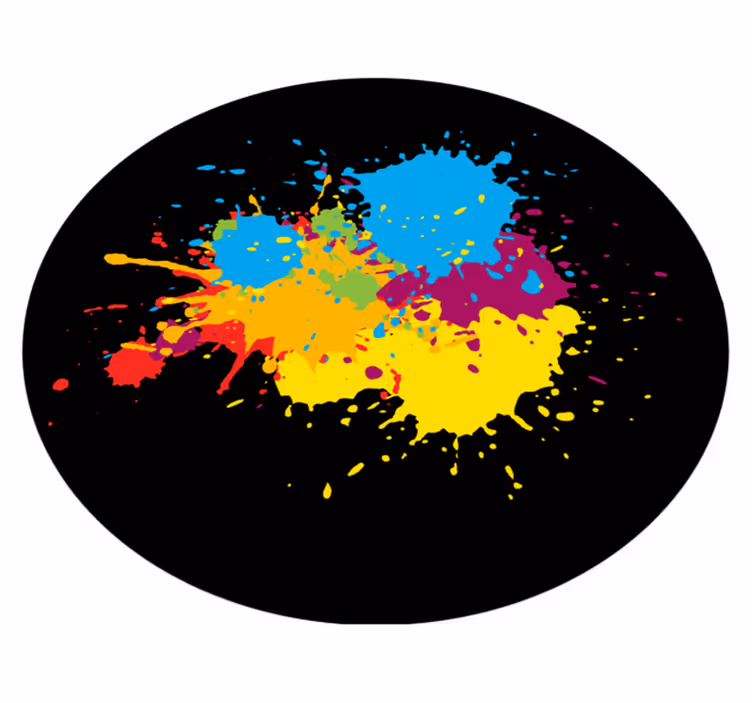 Colorful splash stains teen vinyl rug - TenStickers