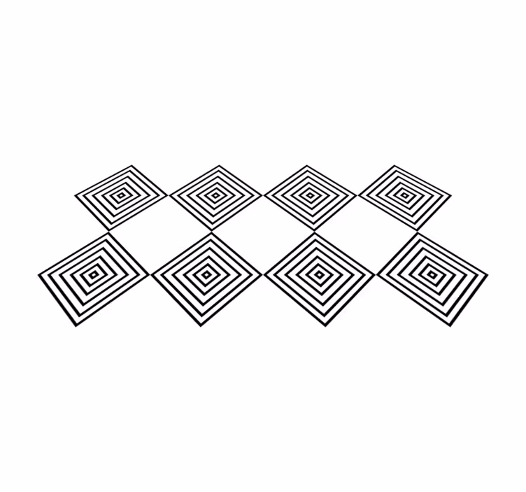 Concentric squares geometric vinyl rug - TenStickers