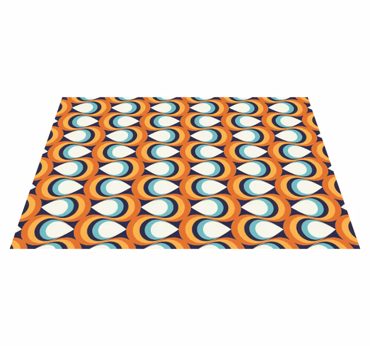 Retro Swirl Element geometric vinyl rug - TenStickers