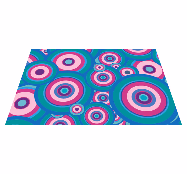 Bright 70s circles geometric rugs - TenStickers