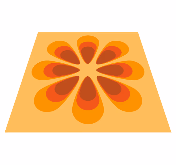 Retro Floral Shape living room vinyl rug - TenStickers