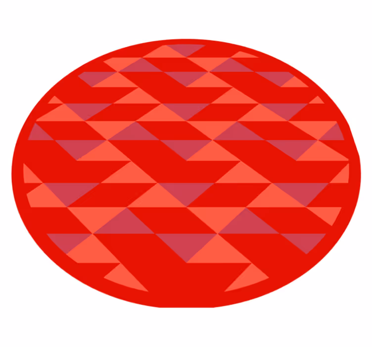 RED TRIANGLE PATTERN geometric vinyl rug - TenStickers