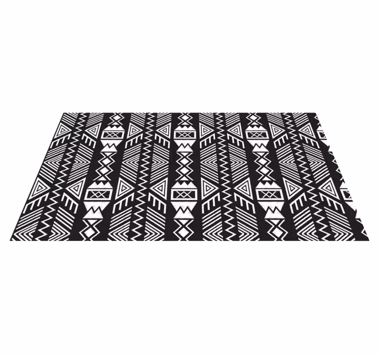 Tribal grey pattern bathroom vinyl rug - TenStickers