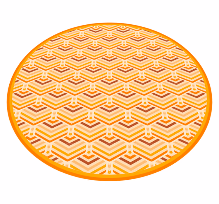 Warm honeycomb vintage vinyl rug - TenStickers
