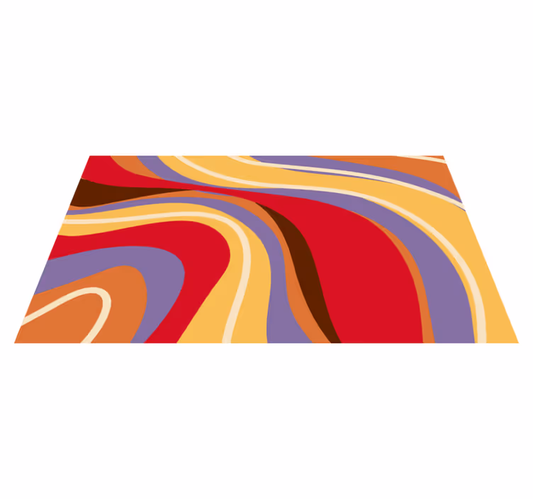 Vibrant Color Waves modern vinyl rug - TenStickers