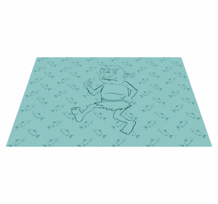Runaway Cartoon Character kids vinyl rug - TenStickers