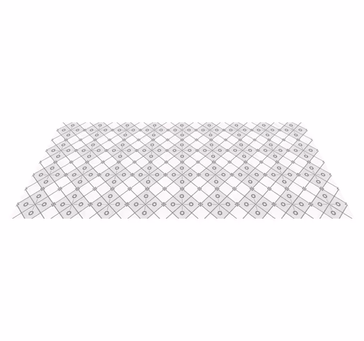 Grey geometry tile vinyl rug - TenStickers