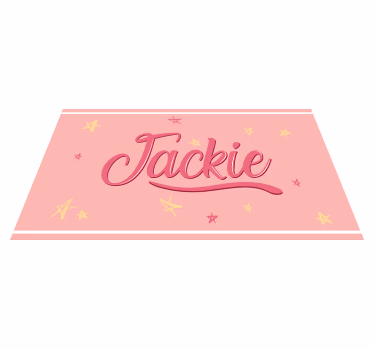 Pink name with stars teen vinyl rug - TenStickers
