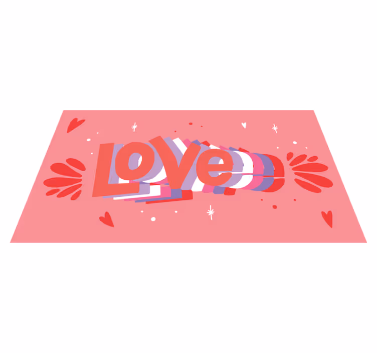 Love custom vinyl floor rug - TenStickers
