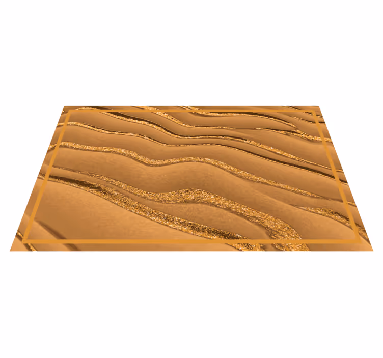 Golden Wave Pattern textured vinyl rug - TenStickers