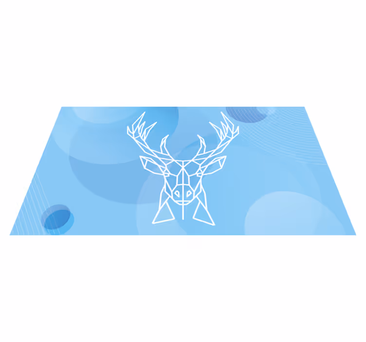 Geometric deer head animal vinyl rug - TenStickers
