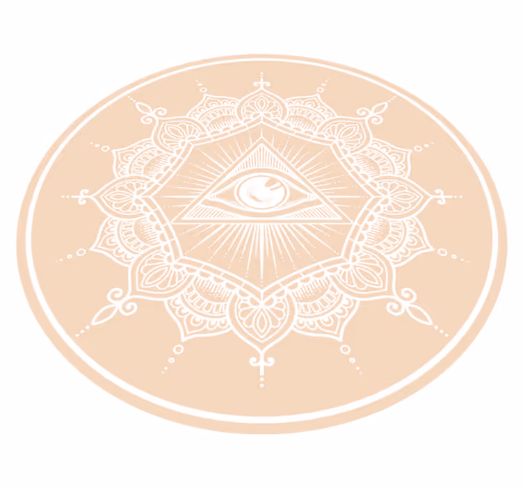 All-seeing beige eye mandala vinyl rug - TenStickers