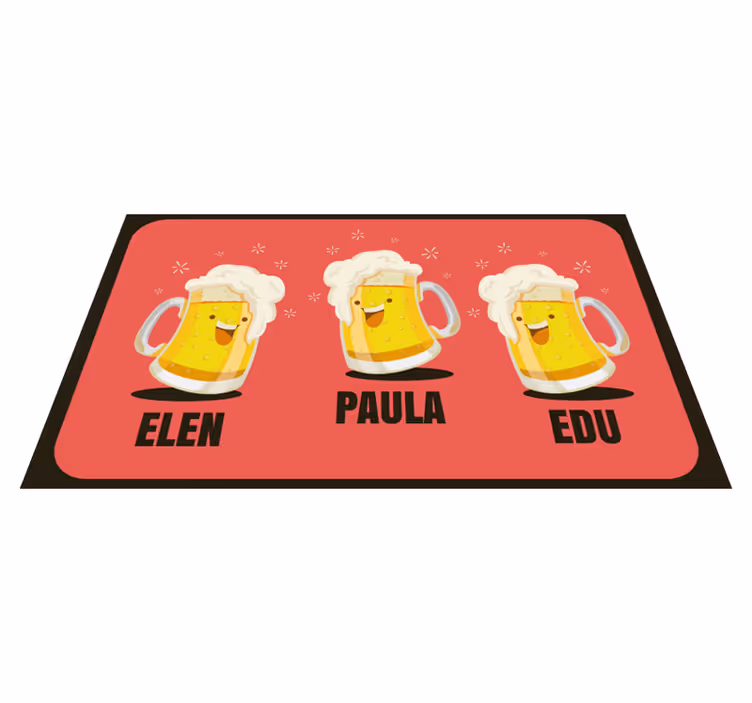 Custom beer mugs entrance hall vinyl rug - TenStickers