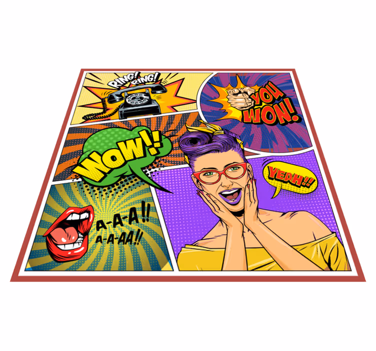 Pop Art Expressions kids vinyl rug - TenStickers