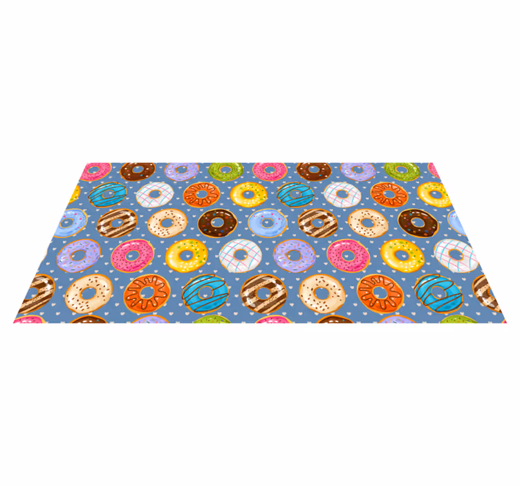 Vibrant donut motif kitchen vinyl rug - TenStickers
