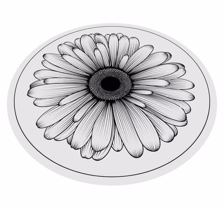 Floral vinyl rug with detailed floral illustration - TenStickers