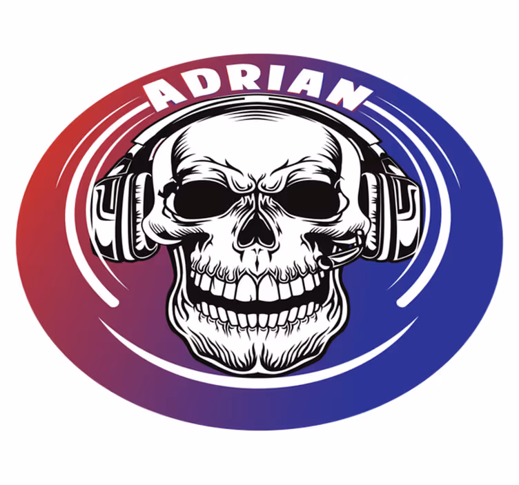 Custom skull headphones teen vinyl rug - TenStickers