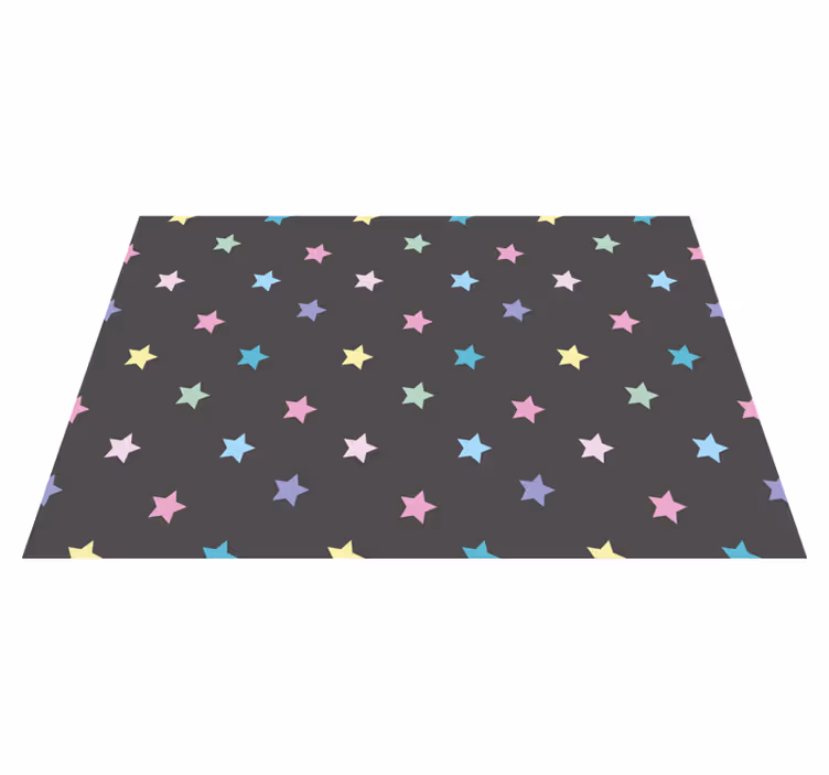 Colored stars on a grey background bedroom rug - TenStickers
