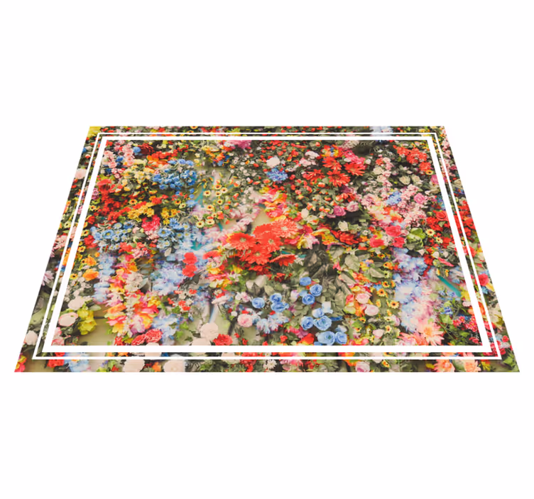 Colorful floral motif nature vinyl rug - TenStickers