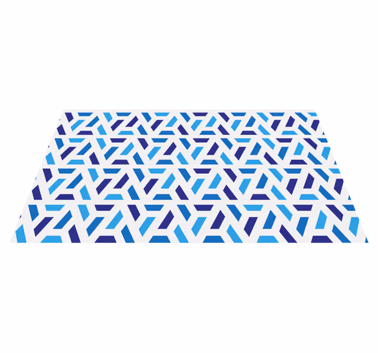 Blue patterned shapes geometric vinyl rug - TenStickers