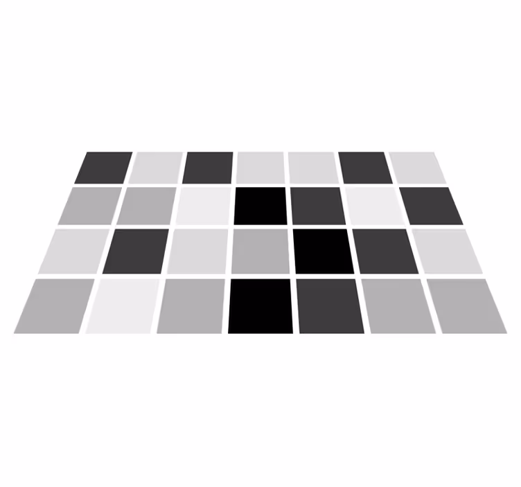Gray shades squares bathroom vinyl rug - TenStickers