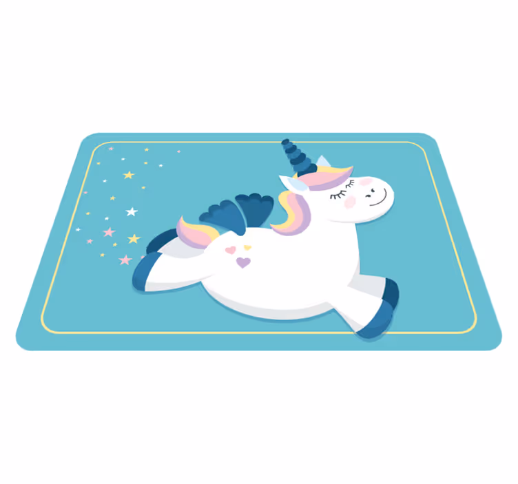 Cute Unicorn Gallop kids vinyl rug - TenStickers