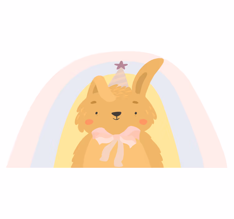 Birthday rabbit portrait  animal rug - TenStickers