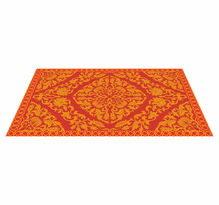 Intricate Floral Element mandala vinyl rug - TenStickers