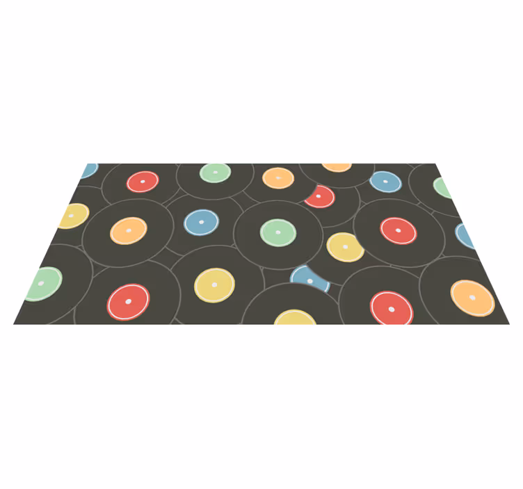 Teen vinyl rug in colorful vinyl circles - TenStickers