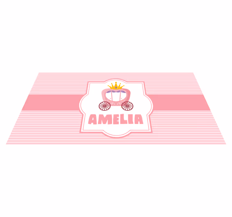 Custom princess carriage kids vinyl rug - TenStickers