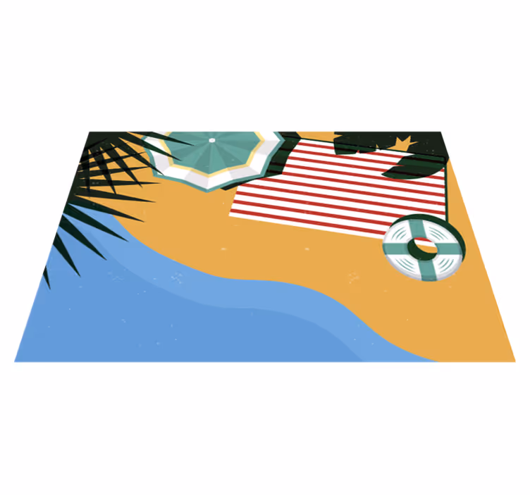 Beach Picnic Scene nature vinyl rug - TenStickers