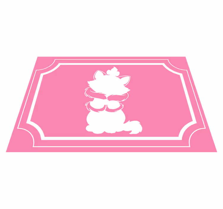 Cute Cat Silhouette kids vinyl rug - TenStickers