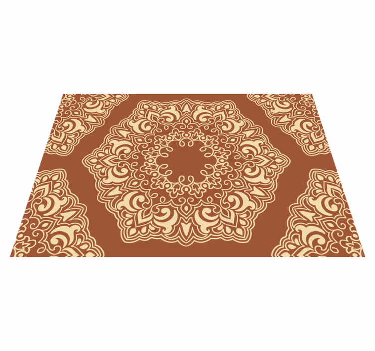 Complex Botanical Arrangement mandala vinyl rug - TenStickers