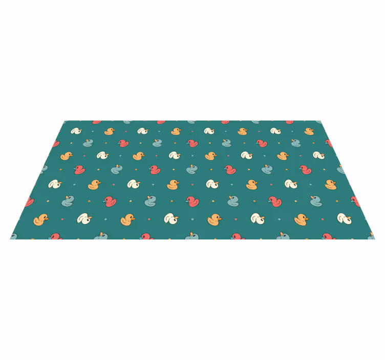Colorful ducklings pattern kids vinyl rug - TenStickers