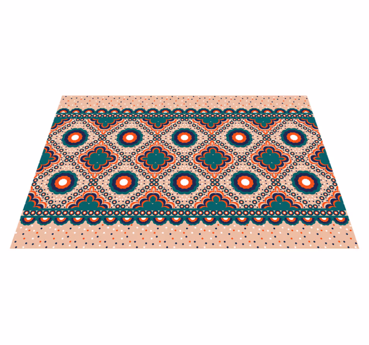 Geometric floral boho pattern bedroom rug - TenStickers