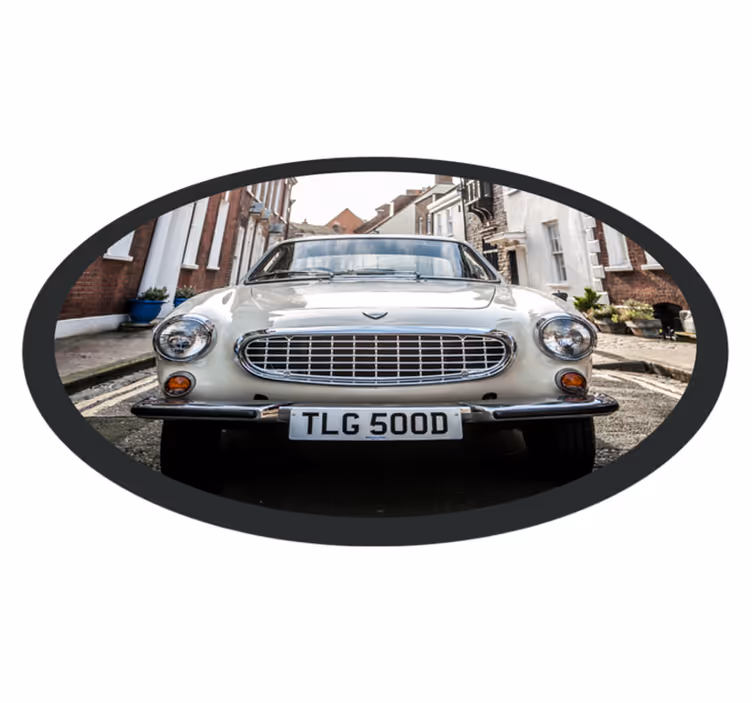 Retro automobile facade vintage vinyl rug - TenStickers