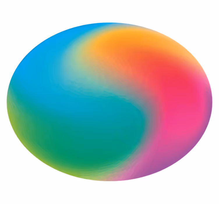 Colorful Gradient Sphere circular vinyl rug - TenStickers