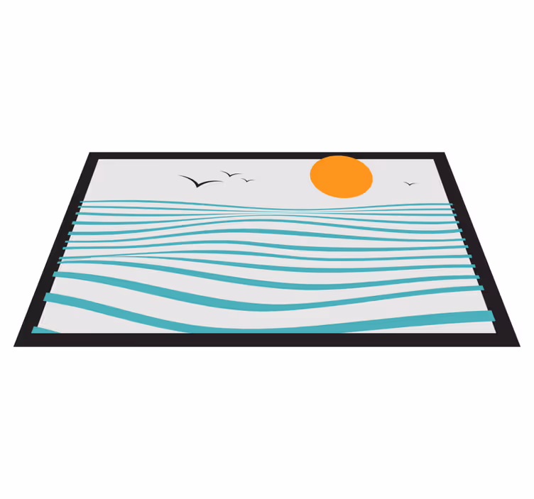 Sunset waves modern vinyl rug - TenStickers