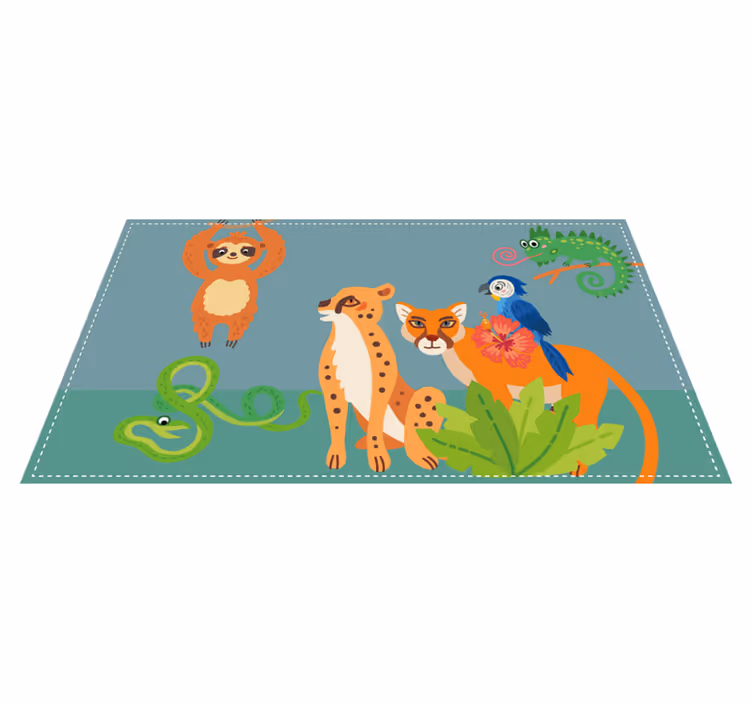 Wildlife creature play area animal vinyl rug - TenStickers