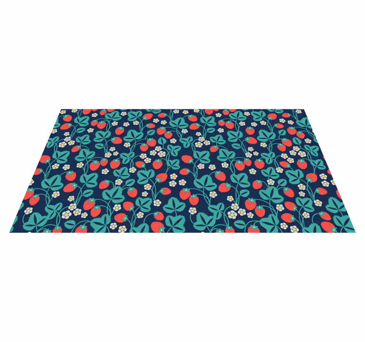 Strawberry Blossom Motivation floral vinyl rug - TenStickers
