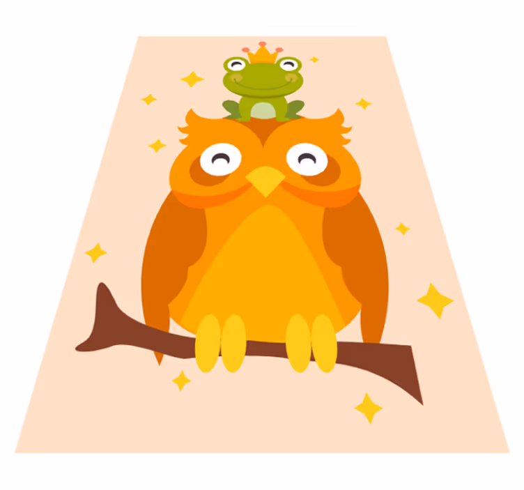 Friendly Owl Duo kids vinyl rug - TenStickers