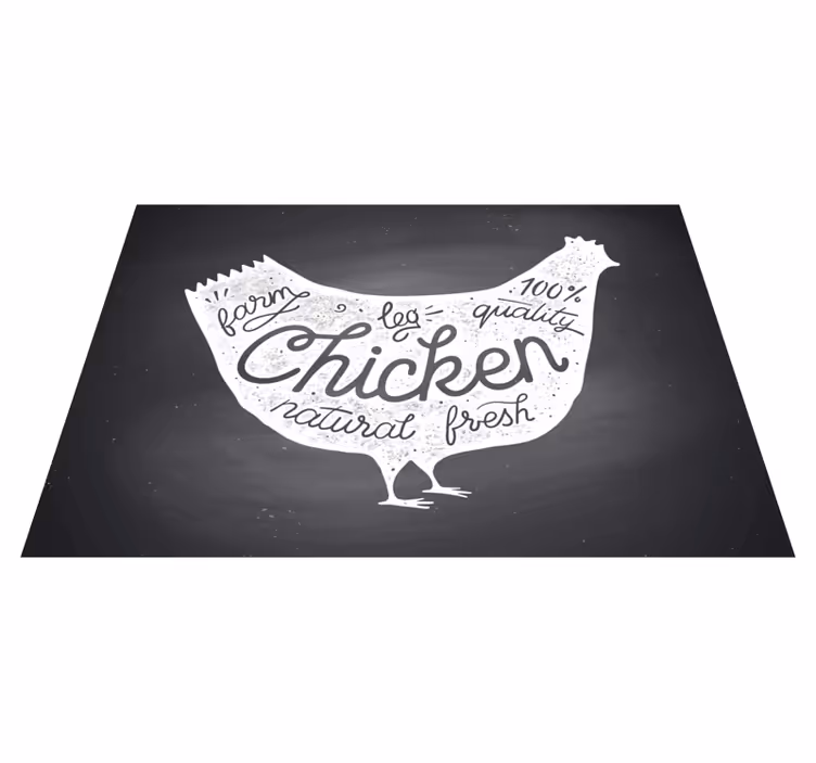 Farm fresh chicken kitchen vinyl rug - TenStickers