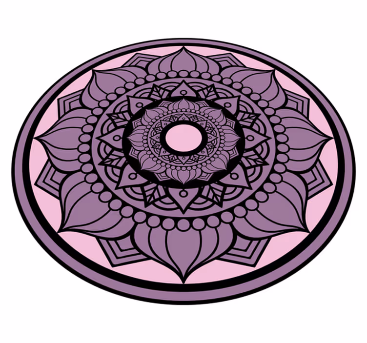Circular Floral Pattern mandala vinyl rug - TenStickers