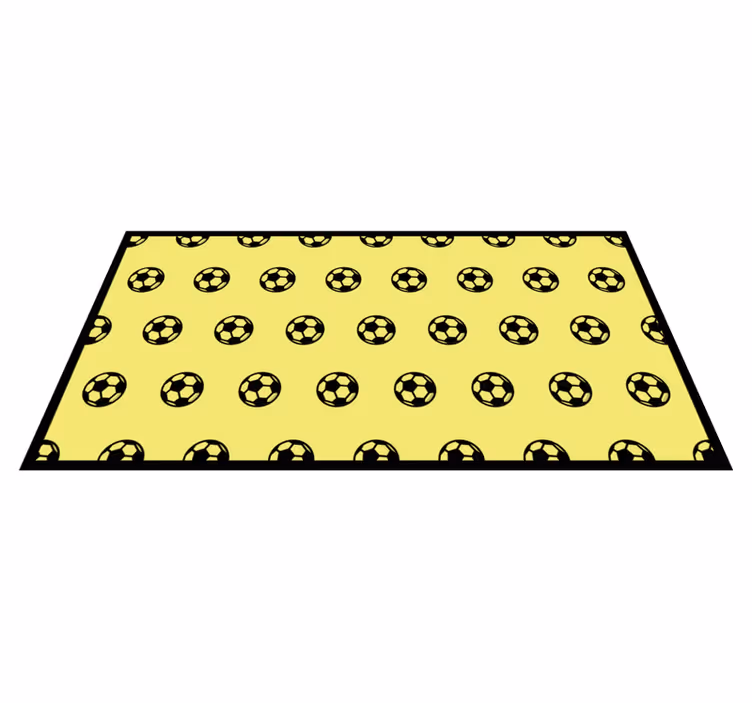 Yellow Soccer Pattern game vinyl rug - TenStickers